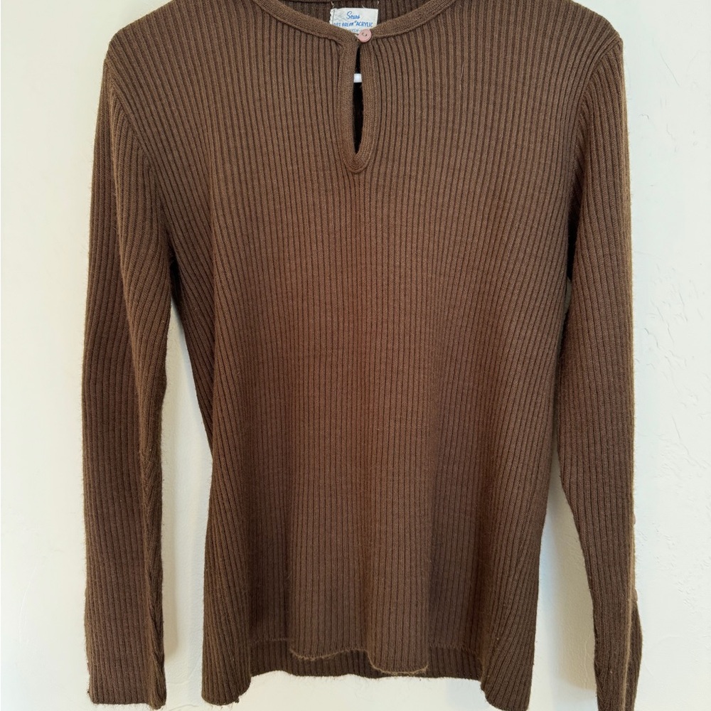 Sears Women's Brown Ribbed Sweatshirt